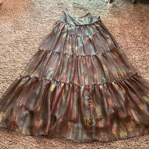 Ecoté metallic multi-colored tiered dress